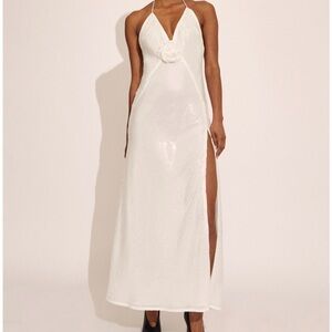 Bardot White Sequin Maxi Dress